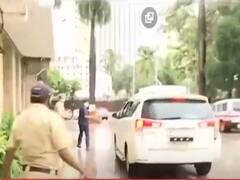 Mumbai police commissioner arrives for a meeting with State Home Minister