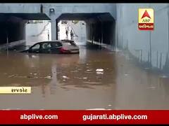 રાજકોટના ગોંડલના ઉમવાળા અંડર બ્રિજમાં કાર અને એમ્બ્યુલન્સ ફસાઇ 