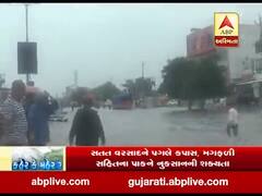 ધોધમાર વરસાદના કારણે મહેસાણા શહેરના રસ્તા પર ભરાયા પાણી, જુઓ વીડિયો 