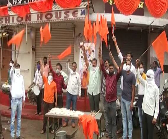 Ram Mandir bhumi pujan | भूमिपूजन सोहळ्याच्या पार्श्वभूमीवर नागपुरातील बडकस चौकात आनंदोत्सव