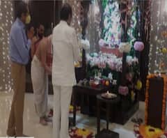 Ajit Pawat at Matoshree| मुख्यमंत्र्याच्या बाप्पाच्या दर्शनासाठी उपमु्ख्यमंत्री अजित पवार मातोश्रीवर