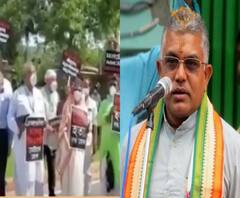 জিএসটি বকেয়ার দাবিতে সংসদ ভবনের সামনে বিরোধী-বিক্ষোভ, খোঁচা দিলীপের