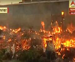 নারকেলডাঙা ছাগলপট্টিতে বিধ্বংসী আগুনে ভস্মীভূত একাধিক ঝুপড়ি, ঘটনাস্থলে দমকলমন্ত্রী