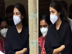 Rhea Chakraborty waves at reporters again while being shifted to Byculla jail