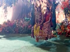 Radha offers prayers to Lord Narayana