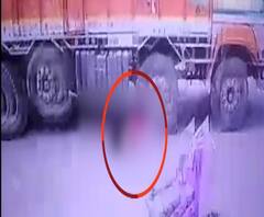 बाइक से गिरी मां-बेटी को ट्रक ने कुचला,सीसीटीवी में कैद हुई पूरी घटना