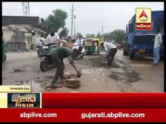 બનાસકાંઠા: સી.આર. પાટીલની મુલાકાત પહેલા પાલનપુર પ્રશાસન જાગ્યું, રસ્તા પરના ખાડા પૂરવાની કરી શરુઆત