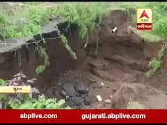 સુરતના માંગરોળમાં ભારે વરસાદના કારણે રોડ બેસી ગયો, જુઓ વીડિયો