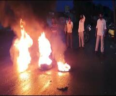 Maratha Andolan | आरक्षण स्थगितीविरोधात आज सोलोपूर बंदची हाक; माढ्यात टायर पेटवून सरकारचा निषेध