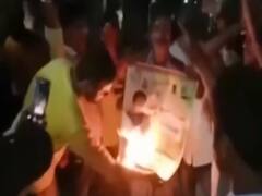 Bihar: Locals torch Shashi Bhushan Hazari's poster, raise slogans against him in Darbhanga