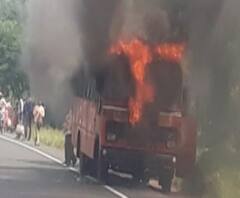 ST Fire | नाशिकच्या चांदवडजवळ घाटात बसला आग, चालकाच्या प्रसंगावधानामुळं अनर्थ टळला