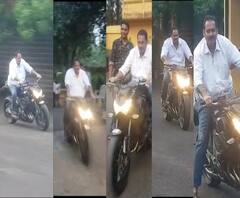 Udyanraje Bike Ride | कार्यकर्त्याच्या आग्रहाखातर उदयनराजेंची बाईक रायडिंग