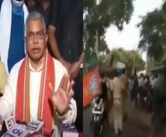 জৌগ্রামে দিলীপকে কালো পতাকা, তৃণমূল-বিজেপি সংঘর্ষ, 