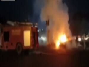 MP: 4 people escape after their car catches fire in Gwalior