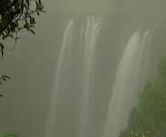 Belgaon Waterfall | बेळगावजवळील चिखले गावचं निसर्गसौंदर्य, डोंगरावर पसरली दाट धुक्याची चादर