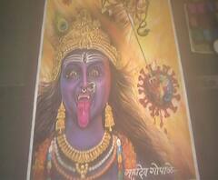 Navratri | रांगोळीच्या माध्यमातून कोरोना संहाराचा देखावा, प्रसिद्ध रांगोळीकार महादेव गोपाळेंची कला