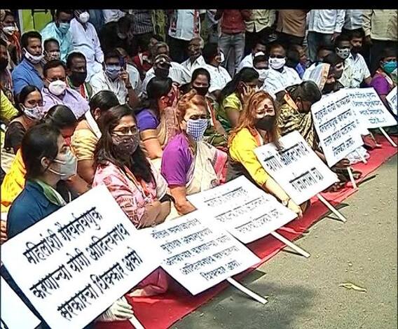 Hathras Case | हाथरस घटनेविरोधात पुण्यात काँग्रेसचं आंदोलन