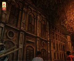 শারদ আনন্দ ২০২০: আমার পুজো: করোনা সতর্কতা মেনে চলার বার্তা দমদম পার্ক তরুণ সঙ্ঘের পুজোতে