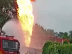 Visuals of fire from a petrol pump in Bhubaneshwar