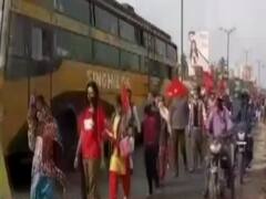 Labor Law protest: Trade Unions, LEFT party workers block railway track in Jadhavpur