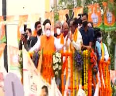 Amit Shah Road Show : हैदराबाद मनपा निवडणुकीसाठी अमित शाहांचा रोड शो