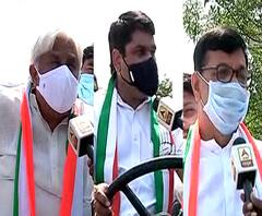 Congress Protest | कृषी कायद्याविरोधात काँग्रेस रस्त्यावर;काँग्रेस नेत्यांचा केंद्र सरकारवर हल्लाबोल