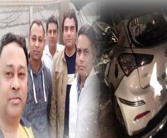 Baghpat: डिवाइडर से टकराकर पलटी कार, दिल्ली के चार दोस्तों की मौत| ABPGanga 