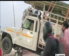 ओवर लोड टाटा मैजिक अनियंत्रित, बड़ी मुश्किल से गाड़ी को रोका गया। Bulandshahr News