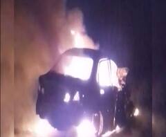 शामली में कार बनी आग का गोला, कार सवार की मौके पर ही जलकर मौत