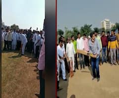 Rohit Pawar plays Cricket | नाशिकमधील विहितगावात रोहित पवारांची जोरदार फलंदाची! Viral Video