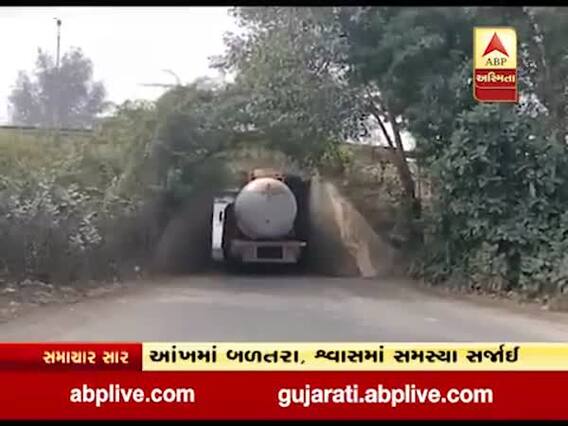 આણંદઃ એક્સપ્રેસવેના ગરનાળામાં ટેન્કર ફસાતા એમોનિયા ગેસ લીક, જુઓ વીડિયો 