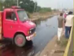 સુરત-માંગરોળ નેશનલ હાઇવે પર પીપોદ્રા પાસે કેમિકલ ભરેલ ટેન્કર પલટ્યું, જુઓ વીડિયો