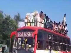 પંચમહાલઃ કોરોના મહામારી વચ્ચે ખાનગી બસની અંદર અને બસના છાપરે બેસાડ્યા મુસાફરો