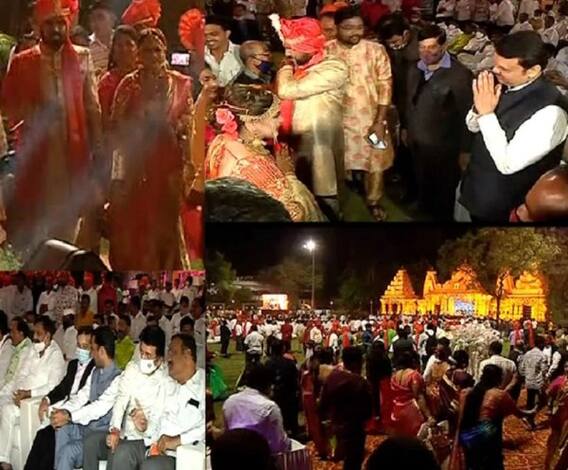 BJP MLA Ram Satpute | भाजप आमदार राम सातपुते यांच्या लग्नाची चर्चा; कोरोनाविषयक नियमांचा 'बॅण्ड'