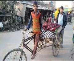 नहीं मिली एंबुलेंस, तो दर्द से कराहती नानी को ठेले से पहुंचाया अस्पताल | Kushinagar | abp Ganga 