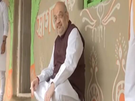 किसान सनातन के घर अमित शाह ने किया लंच, थोड़ी देर में जनसभा होगी