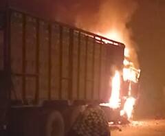 देखिए कैसे चलता ट्रक बन गया आग का गोला