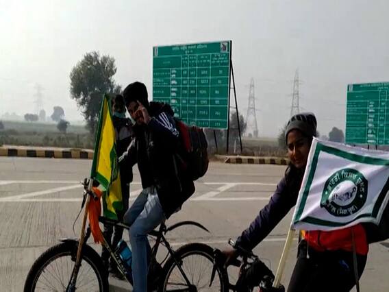 Cyclist Baljeet Kaur 300 km साइकिल चलाकर किसान आंदोलन के समर्थन में दिल्ली पहुंची