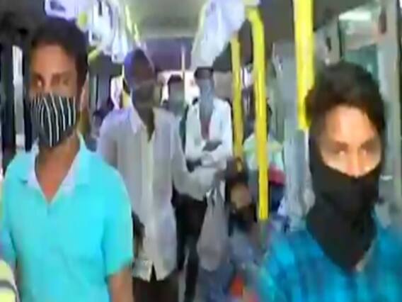 અમદાવાદમાં BRTS, AMTSમાં ઉમટી ભીડ, લોકો બેફિકર થઇ યાત્રા કરે છે