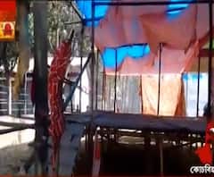 এবার দিনহাটায় বিজেপির মঞ্চে আগুন ধরানোর অভিযোগ উঠল তৃণমূলের বিরুদ্ধে