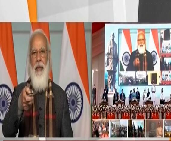 PM Modi Flags Off 8 Trains To Statue Of Unity|पंतप्रधानांच्या हस्ते Kevadia रेल्वे स्थानकाचं उद्घाटन