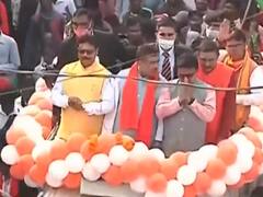 West Bengal Elections 2021: Car with TMC flag drives into BJP's Purulia rally