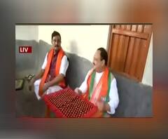 Nadda In Bengal: কৃষকবাড়ির দাওয়ায় কলাপাতায় মধ্যাহ্নভোজ নাড্ডার, পরে গো-সেবা