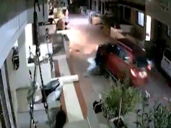 સુરતઃ અંગત અદાવતમાં યુવક પર કાર ચઢાવવાનો પ્રયાસ, જુઓ CCTV