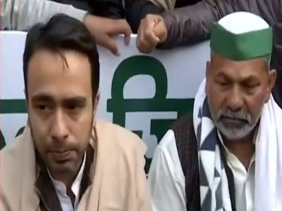 Ghazipur बॉर्डर पर राकेश टिकैत से मिलने पहुंचे मनीष सिसोदिया और जयंत चौधरी 