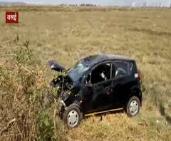 वसईत कारचा भीषण अपघात, विजेच्या पोलवर आदळून कार पलटली, जीवितहानी नाही, 7 जण जखमी