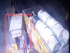 Faridabad: Toll booth shatters into pieces after trucks' collision 