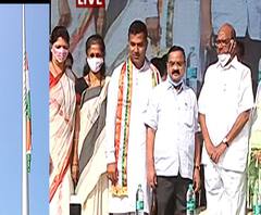 45 Mtr Tall National Flag in Pune | शरद पवार यांच्या हस्ते पुण्यात 45 मीटर उंच राष्ट्रध्वजाचं अनावरण
