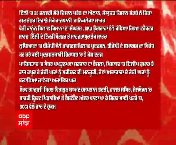 Headlines On ABP Sanjha (02-1-2021)