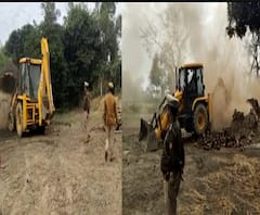 Hardoi में अवैध कोयला भट्टियों पर चला बुलडोजर | abp Ganga 